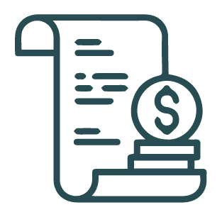 Financial document with dollar coin, representing invoice or financial statement